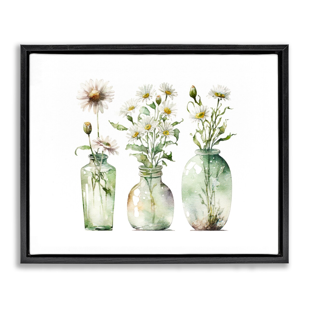 Stupell Industries Delicate Glass Vases Floater Framed Canvas Wall Art Design by Svetlana Aleynikova